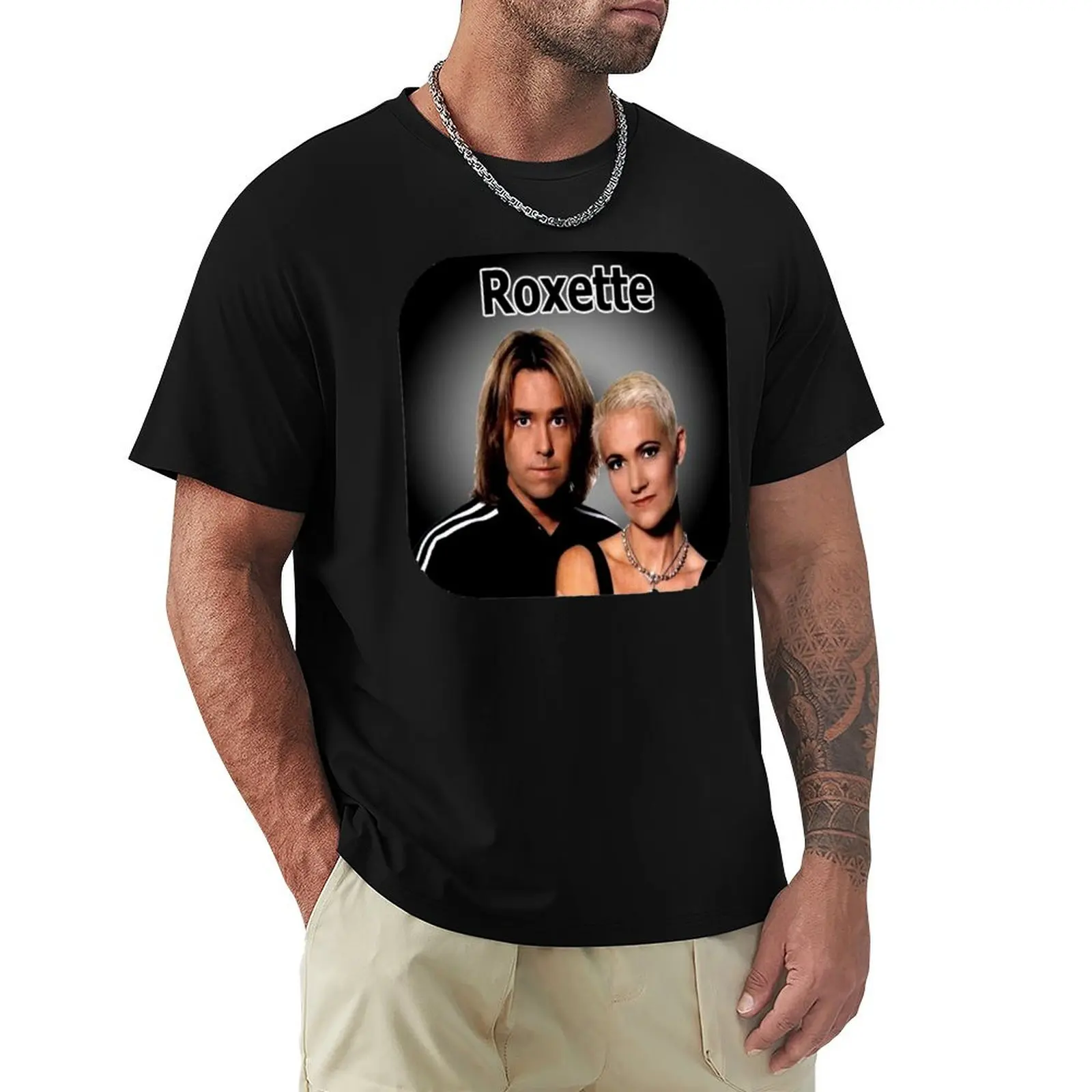

pop rock band personel roxette gajiumr T-Shirt cotton man t-shirts summer 2025 quick-drying shirts graphic tee men