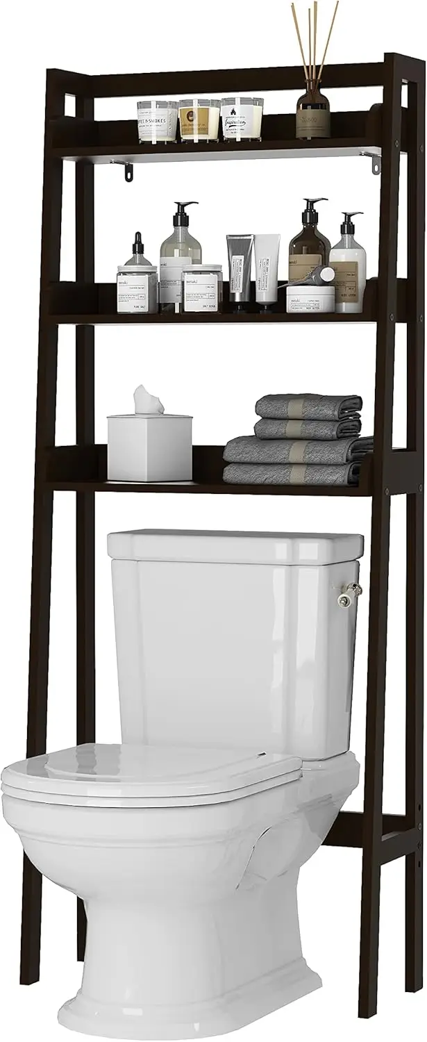 

Over The Toilet Storage, 3-Tier Bathroom Shelves Over Toilet, Behind Toilet Bathroom Organizer (Espresso)