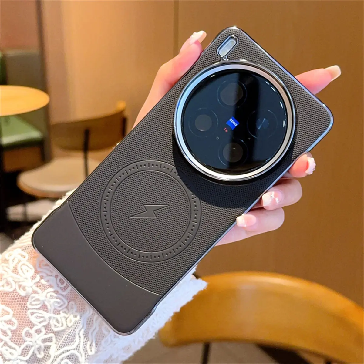 For VIVO X200 Ultra X200 Pro Mini Case New Plain Leather Magnetic Borderless Anti-drop Cover For X200S Wireless Charging Funda #3