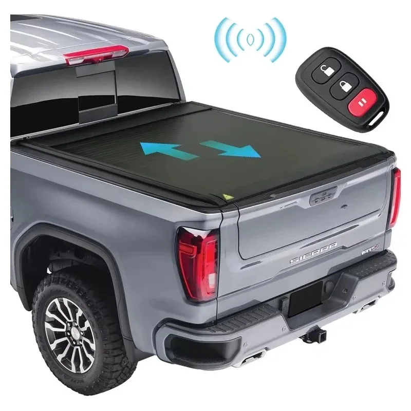 

Electric Aluminum Ute Lid Bed Tonneau Cover for Sierra Pickuptruck Hard Folding with Silverado Model