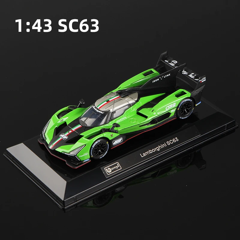 Bburago 1:43 Lamborghini SC63 Car Model Racing Alloy Miniature Diecast Vehicles Toy Voiture Gift Collection