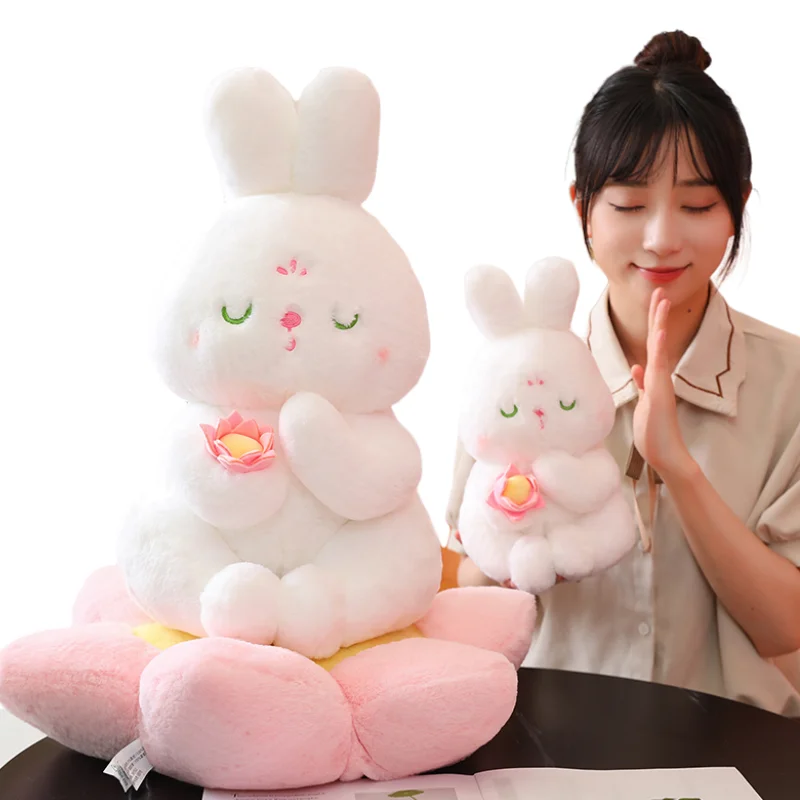 Creative Funny Bodhisattva Bunny Lotus Seat Cushion Consecutive good luck Everyday Sleeping Pillow for Examinee Girl Lucky Gifts