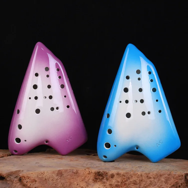 Ocarina 3 Pipes Gradual C Key, Ceramic Made, Beginner Friendly, Traditional Musical Instrument, Easy to Learn, Folk Music Toy