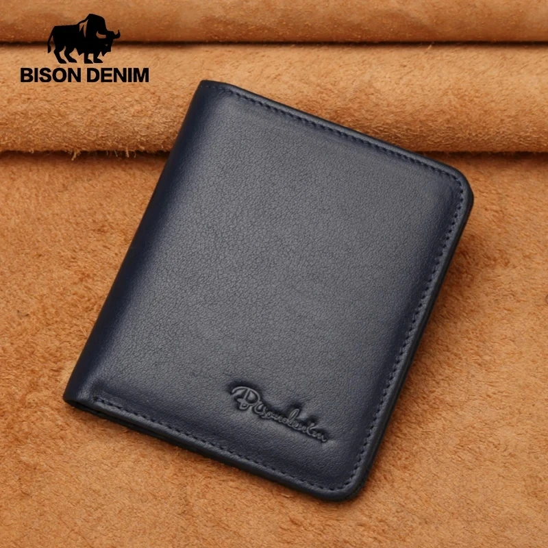 Genuine Leather Men Wallet Mini Short Male Purse Card Holder Soft Cowskin Money Bag Brand Luxury Men Gift