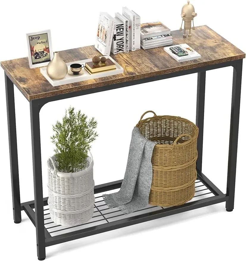 

Small Console Table Sofa with Mesh Shelves 2 Tier Entryway Table Foyer for Entryway Front Hall Hallway Sofa