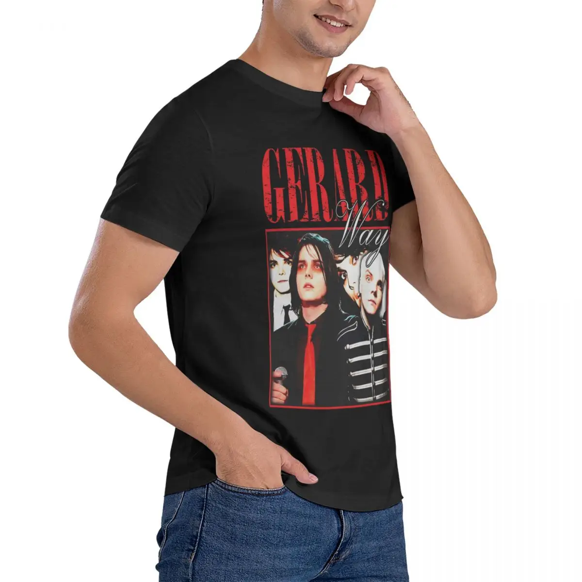 Gerard Way MCR Vintage T Shirts Pure Cotton Amazing T-Shirts Crewneck My Chemical Romance Tees Short Sleeve Clothes New Arrival