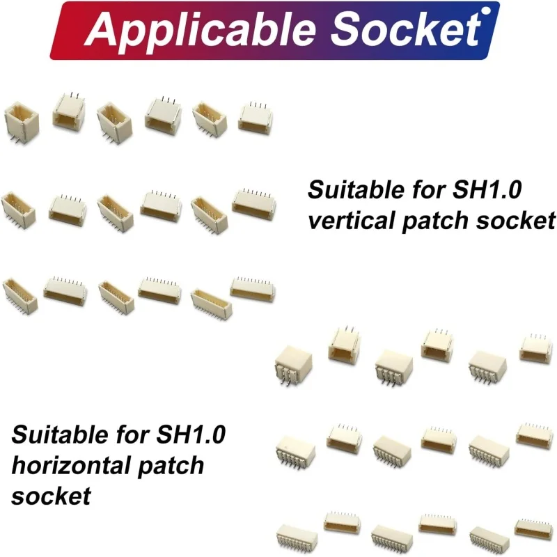 SH1.0MM connector socket kit box 34567891012P pin outer rubber shell cable crimping female terminal wire