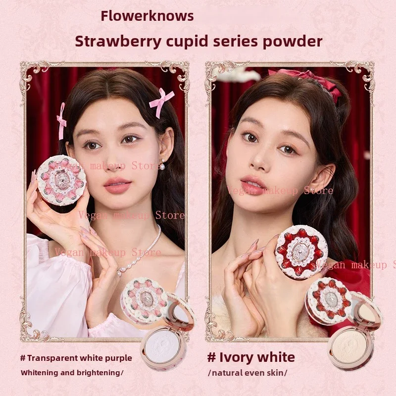 Flower Knows Strawberry Cupid Collection Makeup Set Sweetheart Gift Set Lip Mud Liquid Blush Face Palette All In One Make Up Kit