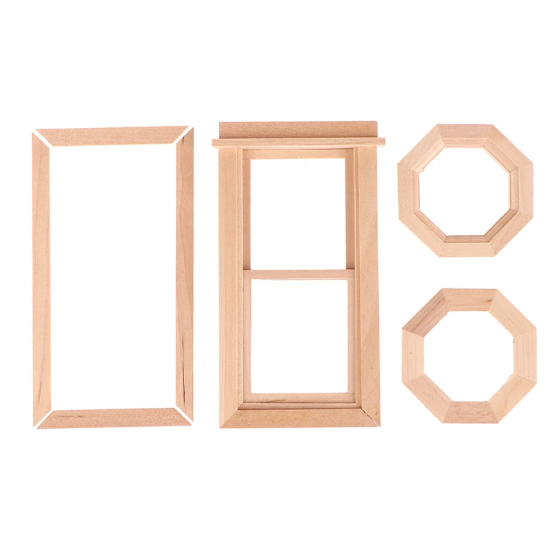 Venda quente 1/12 casa de bonecas janela quadrada estrela anis janela modelo em miniatura casa de boneca acessórios de móveis