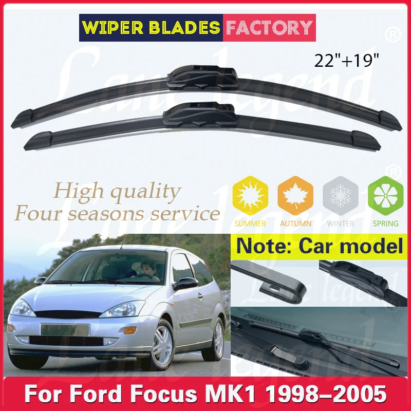 

For Ford Focus MK1 1998 - 2005 Wiper Front Wiper Blades Windshield Windscreen Clean Window Car Rain Brushes 2003 2004 22"+19"