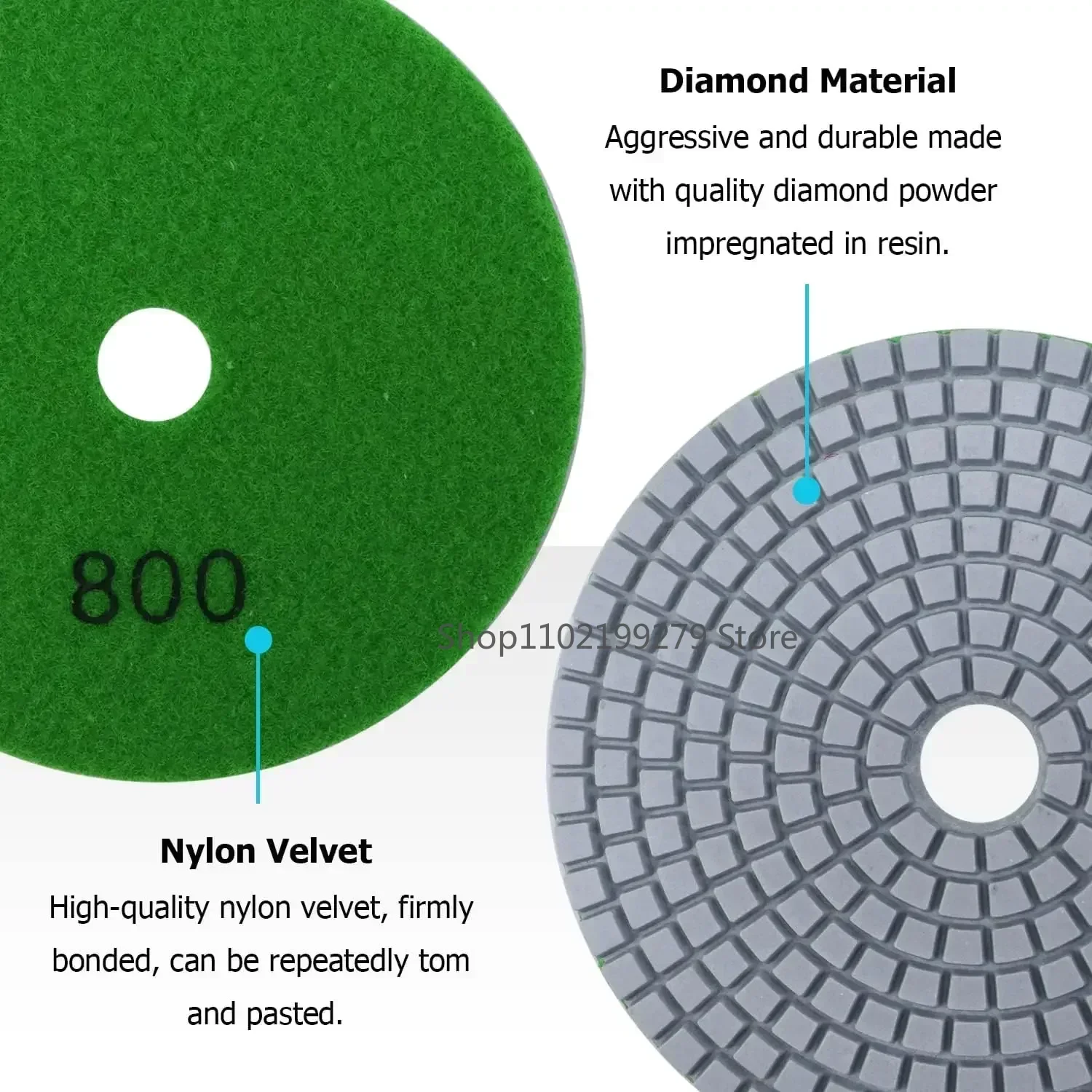 8 قطعة 4 بوصة 100 مللي متر الماس ألواح التلميع عدة الرطب/الجاف ل الجرانيت حجر الخرسانة الرخام تلميع استخدام طحن أقراص مجموعة M14