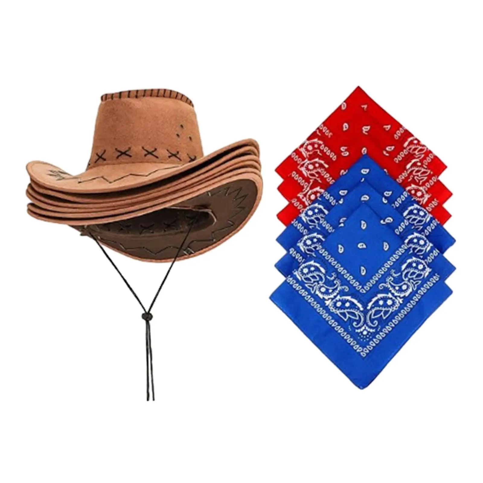 6Pcs Western Cowboy Hat Sun Protection Hat for Stage Performance Outdoor