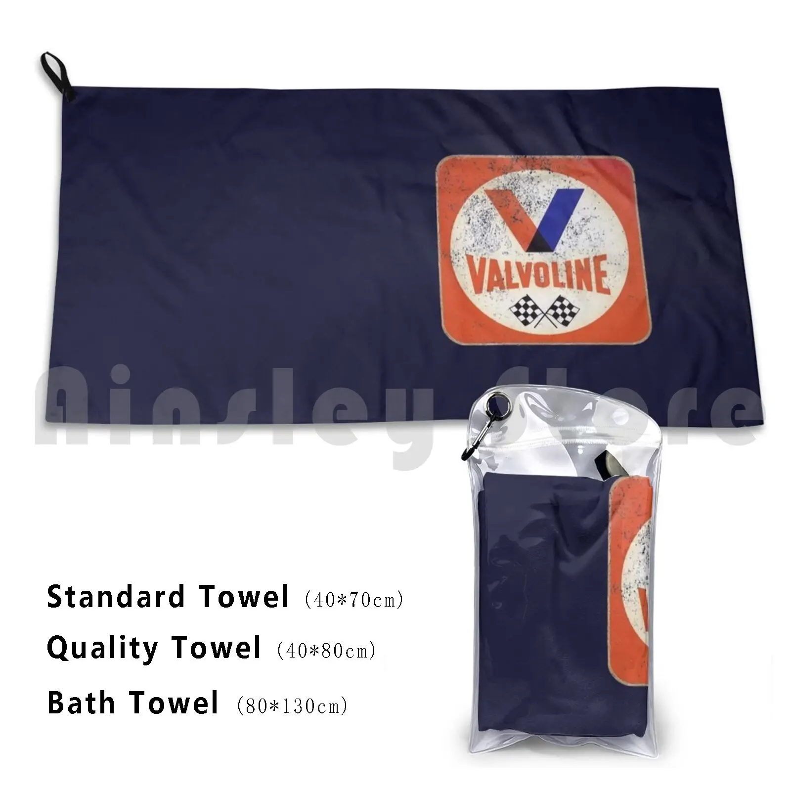 Valvoline Retro Sign Bath Towel Beach Cushion Valvoline Texaco Castrol Oil Engine Motor Racing Cars Vehicles