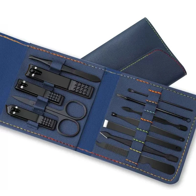 Kit de aliciamento múltiplo de 12 peças para homens e mulheres – conjunto de cortador de unhas com navalha de sobrancelha, removedor de cera de ouvido, tesoura de cabelo do nariz