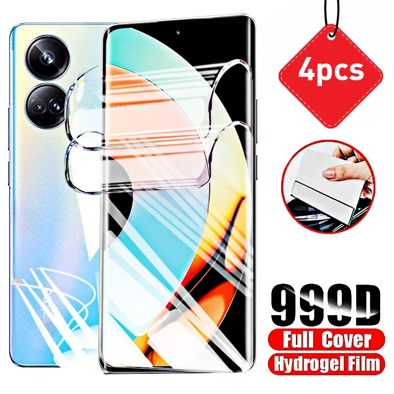 4pcs  Hydrogel Film for Realme10 Pro+ Screen Protector Realmi 10 9 8 7 6 Pro 10pro Plus Realme10pro 5G 10 4G 10s Tempered Glass