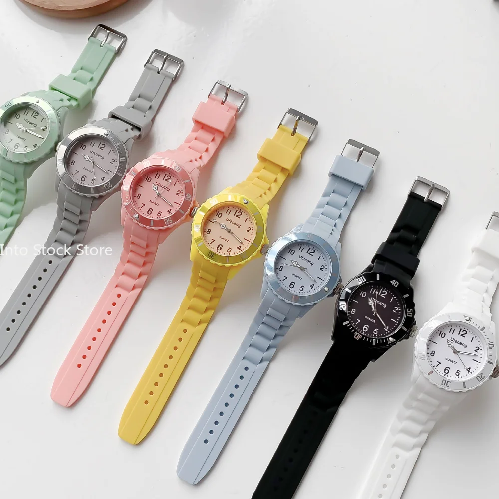 Colorful Kid's Watch Waterproof Fall-Resistant Sports Candy Color Quartz Wristwatch Girls Boys Student Watches Gifts for Kids