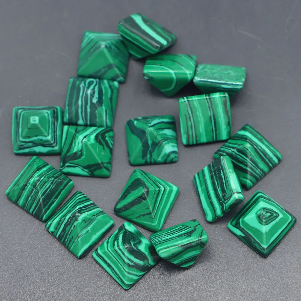 

14x10mm Natural Stone Pyramid Shape CAB Cabochon Malachite Beads for Jewelry&Clothes Accessories Wholesale 30Pcs Free Shipping