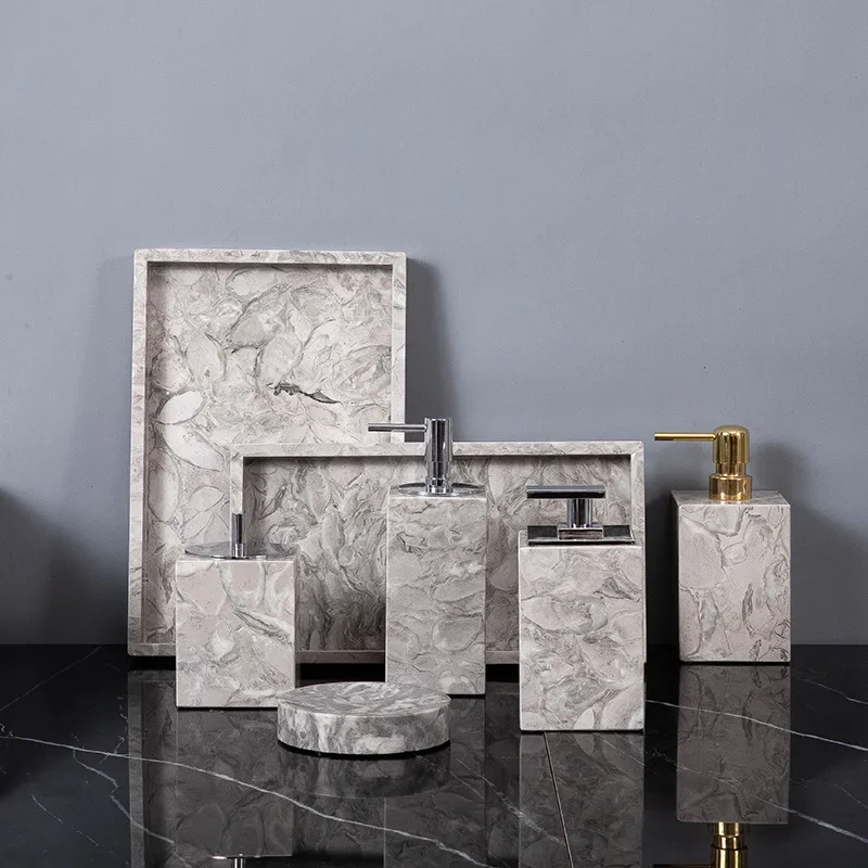 bathroom-accessories-sets-elegant-natural-marble-liquid-soap-dispenser-toothbrush-holder-cup-soap-dish-cotton-swab-can