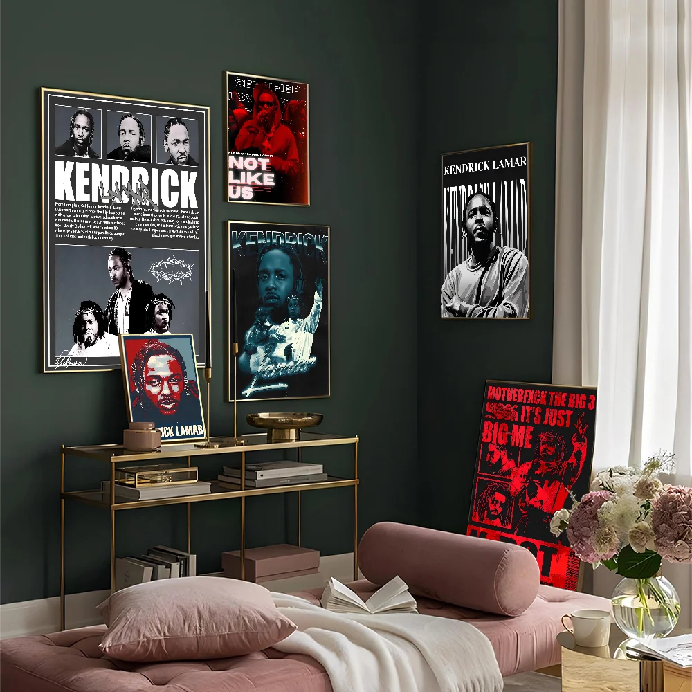 K-Kendrick L-Lamar Whitepaper Poster Waterproof Paper Sticker Coffee House Bar Aesthetic Art Wall Painting