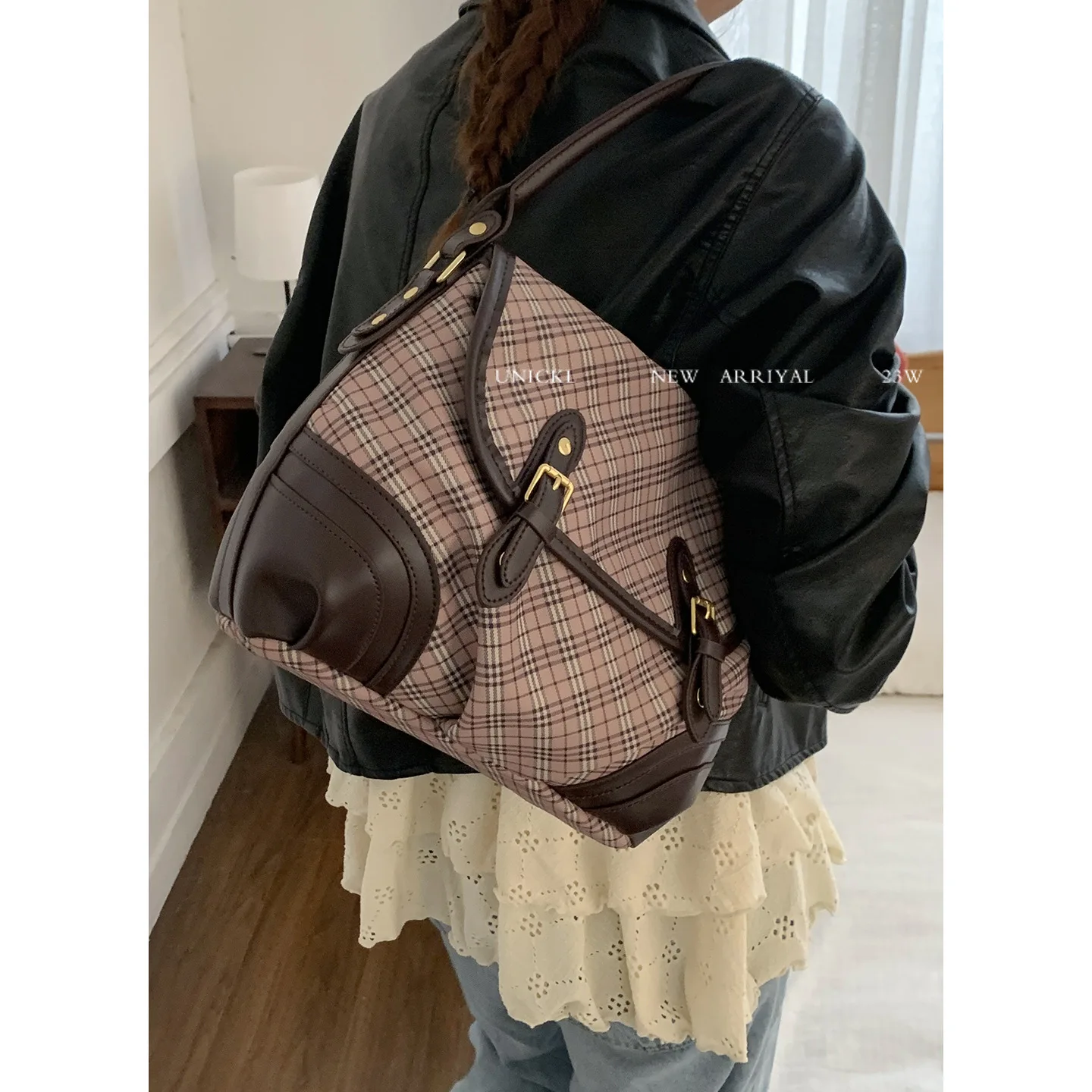 

2025 Новая большая сумка в стиле ретро, сумка через плечо, большая вместительная сумка для подмышек, женская сумка