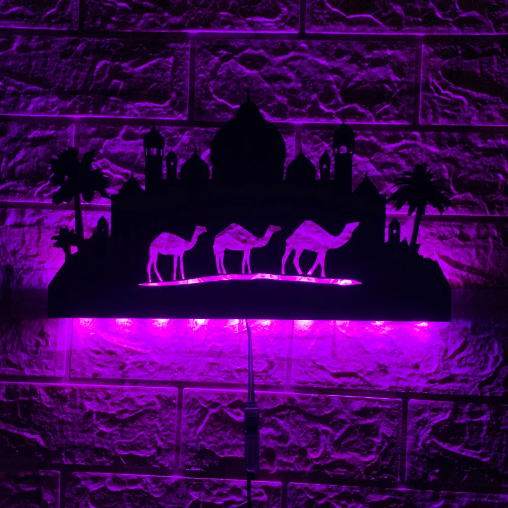 ZK50 Nordic Hollow Camel Castle Lampa ścienna LED Dekoracja wnętrz Lampka nocna USB Pilot Zawieszone światło otoczenia