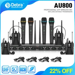 Debra UHF Wireless Microphone System AU800 AU400 AU200 For Stage Performance Karaoke Handheld Or Lavalier & Headset