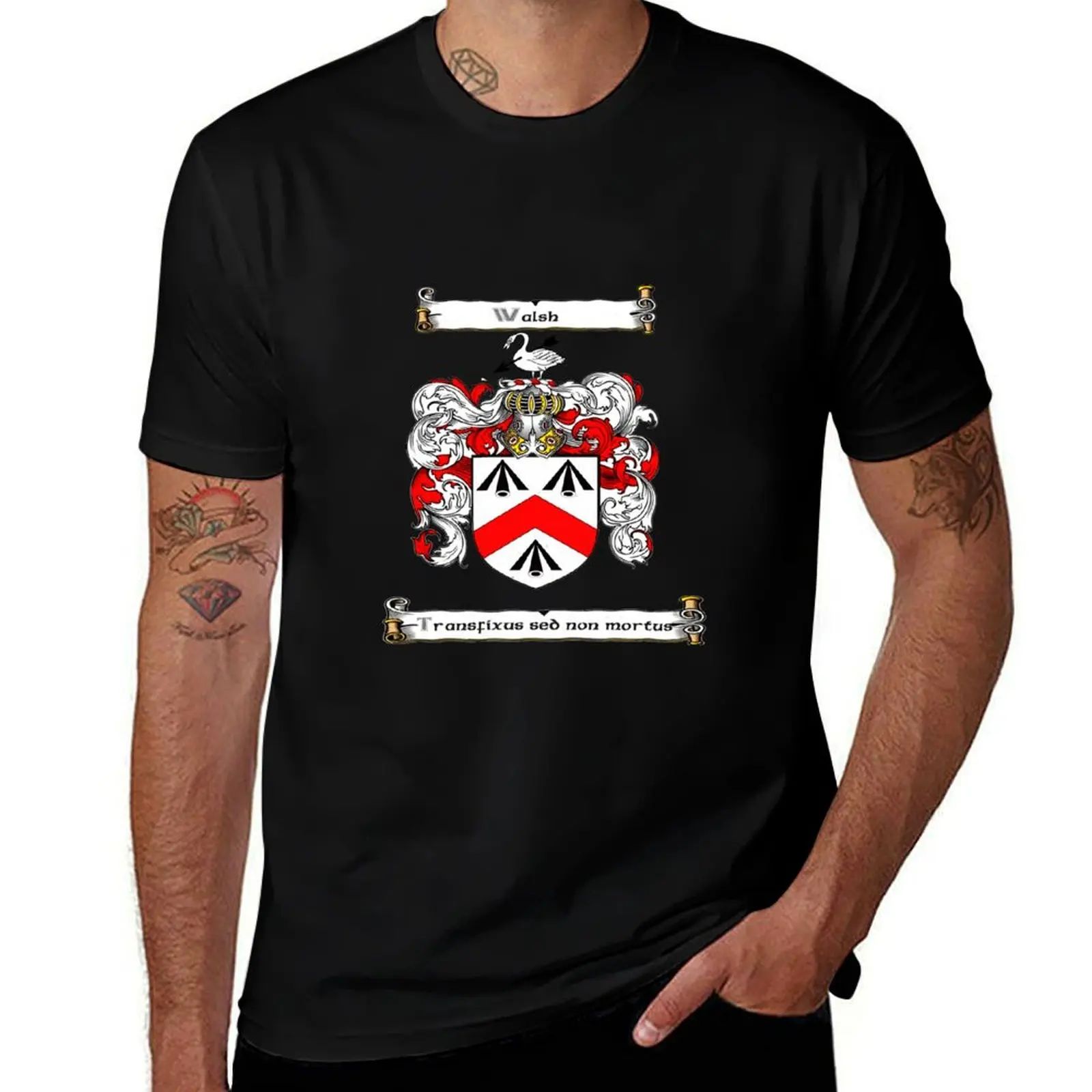 Walsh Family Crest T-Shirt Casual Minimalist Short Sleeve Top T-Shirt