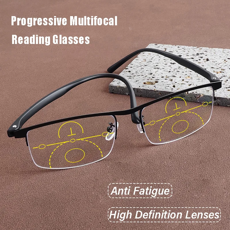 Lunettes de lecture multifocales progressives à monture flexible ultralégères pour hommes et femmes, lunettes presbyopes anti-reflets pour ordinateur