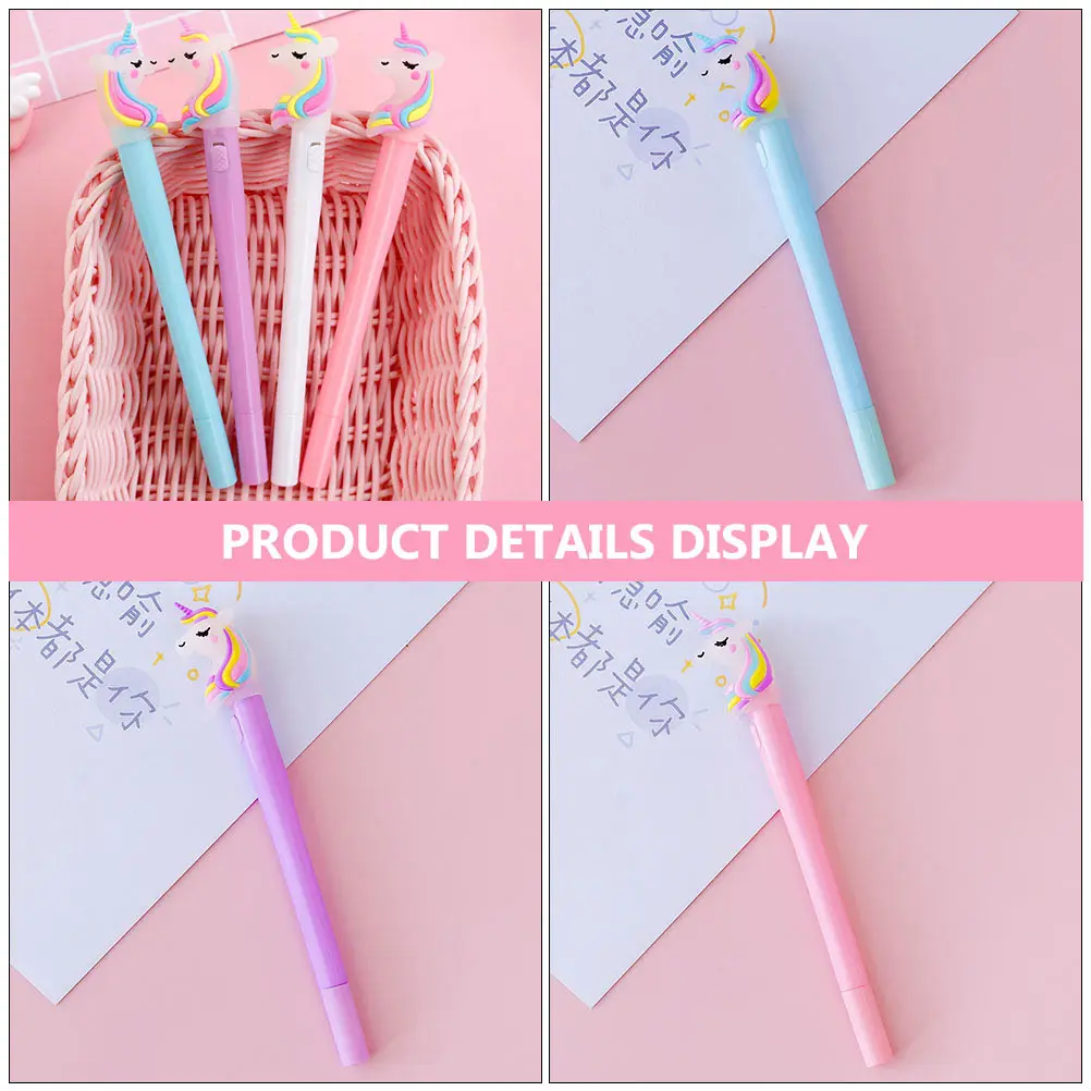 

8pcs Glowing Gel Luminous Writing For Students School Stationery Cartoon Signature Pens Lightweight Portable Neutral