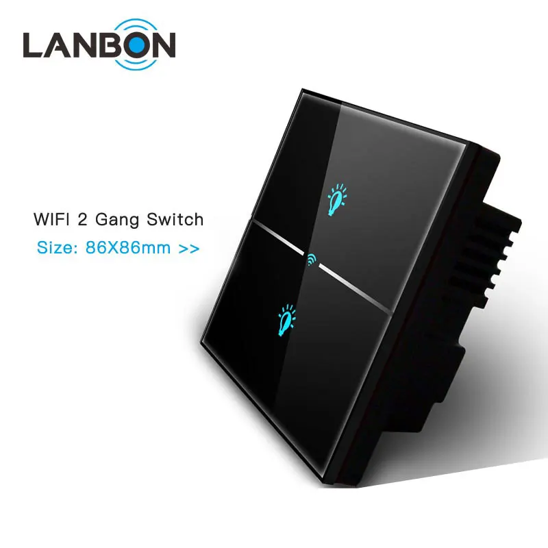 

LANBON Smart Home Wi-Fi сенсорный переключатель для виллы и квартиры 2-бандовые электрические умные настенные выключатели Бесплатное приложение Дистанционное управление