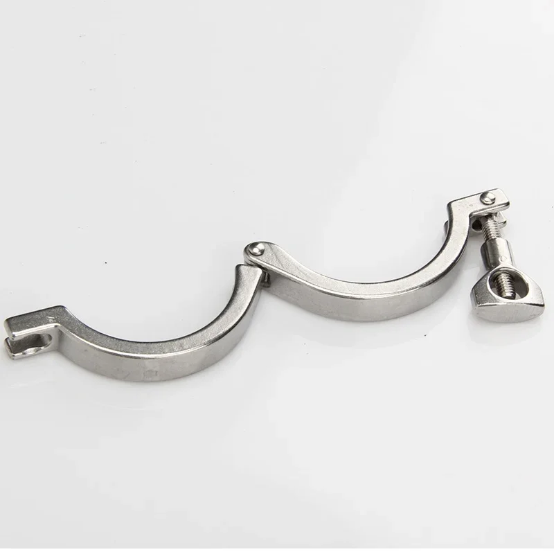 Pipe Clamp Set for Sanitary Tubing Systems Compatible with 32 mm ID Hoses Rated Up to 850 kPa Pressure Made from Premium 304 Sta