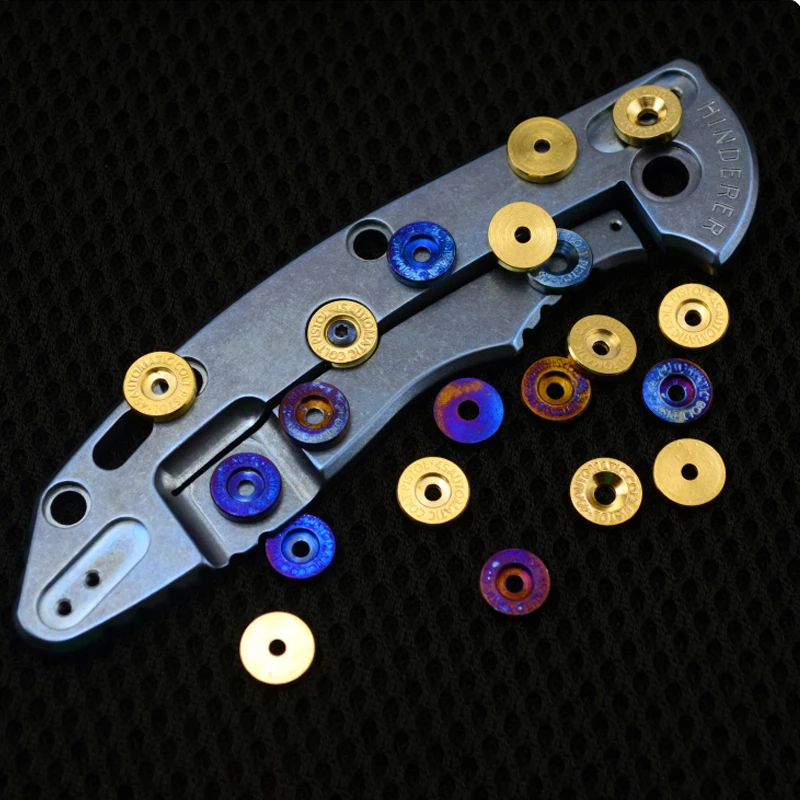 10pcs/lot Brass / Titanium Alloy Knife Lockbar Stabilizer Thumb Push Screw For Rick Hinderer XM18 Strider SMF SNG ZT0620 ZT0550