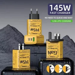 145W PD USB Charger Super Quick Charge Fast Phones Charger Adapter For iPhone Samsung Huawei Xiaomi 3 Ports EU/US/UK Plug