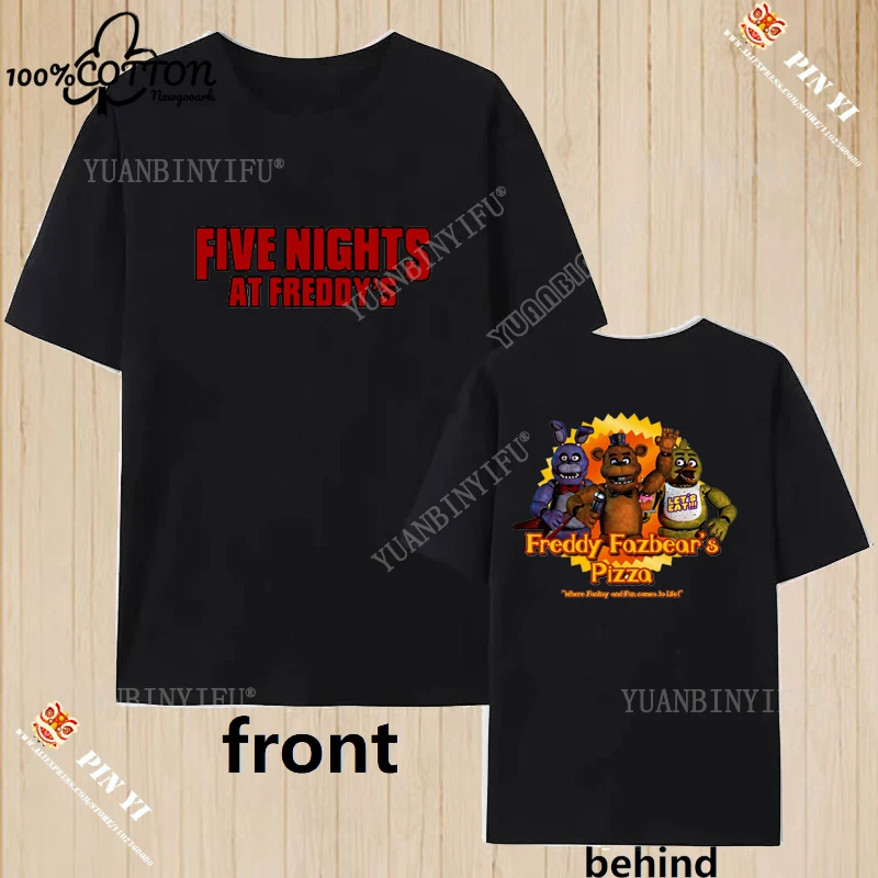 Harajuku Trend Comfortable Fnaf 2 Animatronics Five Nights A Street Print T Shirt 100% Cotton O-neck Short-sleev Street Fashion