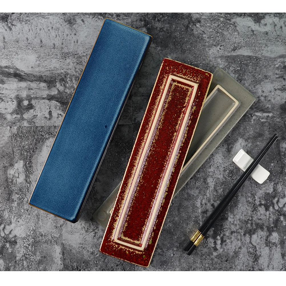 

Керамическая тарелка для суши, прямоугольный черный поднос для ресторана, дома, сервировочное блюдо для закусок сашими, премиум-качество