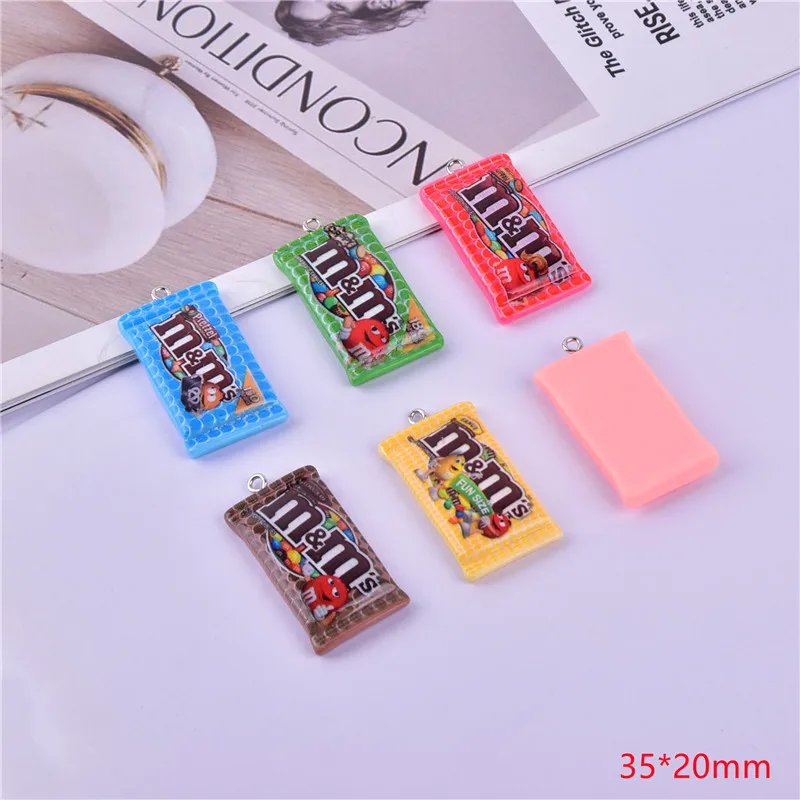 10Pcs  Resin Simulation Chocolate Candy Charms Pendants Flatback for Necklace Bracelet Earring Jewelry Making Accessories