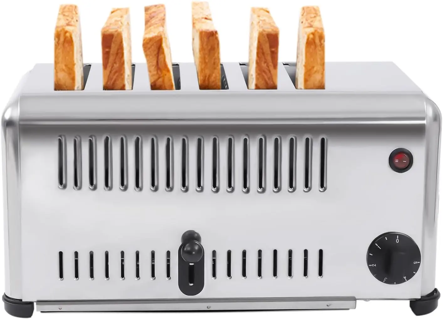 Commercial Toaster - 6 Slice Wide Slot Stainless Steel Toaster for Restaurant and Home Kitchen, One-Piece Molding Process (1680W