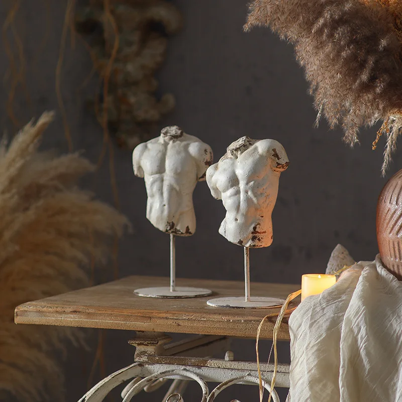 European art bust decorations, entrance hall creative ornaments, tabletop abs, male plaster home accessories