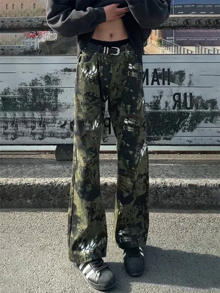 

Мужские джинсы Cleanfit с принтом под змею, расклешенные, в американском стиле High Street, удлиненные, прямого кроя, молодежные, модные, из хлопка и полиэстера