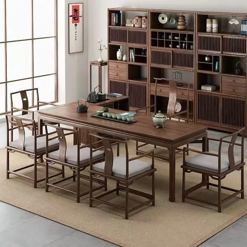 Tea table integrated with a complete set of combination home old elm tea table kung fu tea table living room complete set