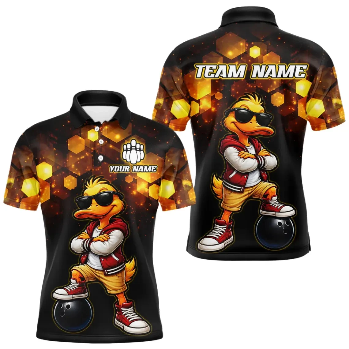 Camiseta Polo con Gráfico de Boliche para Hombre, Personalizable con Nombre, Gorila Animal, Camisetas Polo con Estampado 3D, Camisetas Deportivas Holgadas de Moda