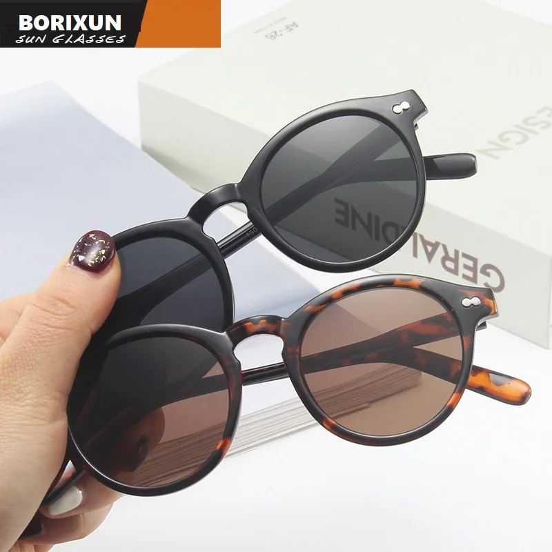 Retro Vintage Round Sunglasses for  Men Brand Designer Sun Glasses Women Fishing Black Frame Lens Eyewear Driving UV400 gafas de