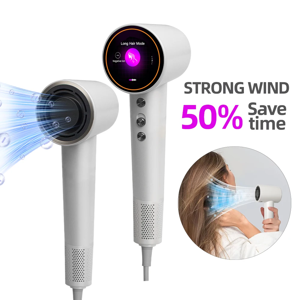 

Intelligent Home Hair Dryer Smart High-Speed with Ionic Function 2 Speeds 5 Modes Touch Start & Safety Protection-Multi Styler