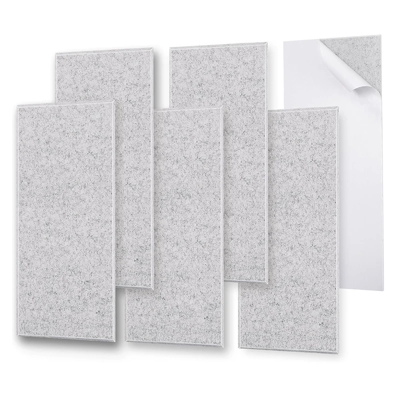 6 Peças de Painéis Acústicos de Feltro e Cortiça de Alta Densidade 60x30CM 9MM para Decoração de Escritório, Estúdio, Casa, Quarto, Teto, Sala de Estar, Isolamento Acústico e à Prova de Ruído, com Função de Quadro de Avisos e Painel Perfurado