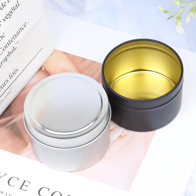 New 1PC DIY Round Candle Jars Aluminum Tins With Lids Cosmetic Sample Containers Storage Organizer