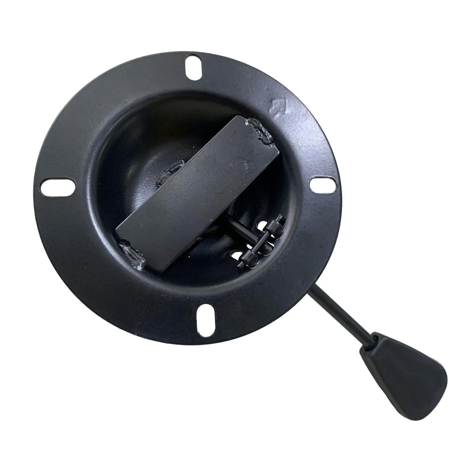 Bar Stool Chair Seat Swivel Base Plate Durable Black Metal Frame Heavy Duty Furniture Accessory with Lift Handle Replacement