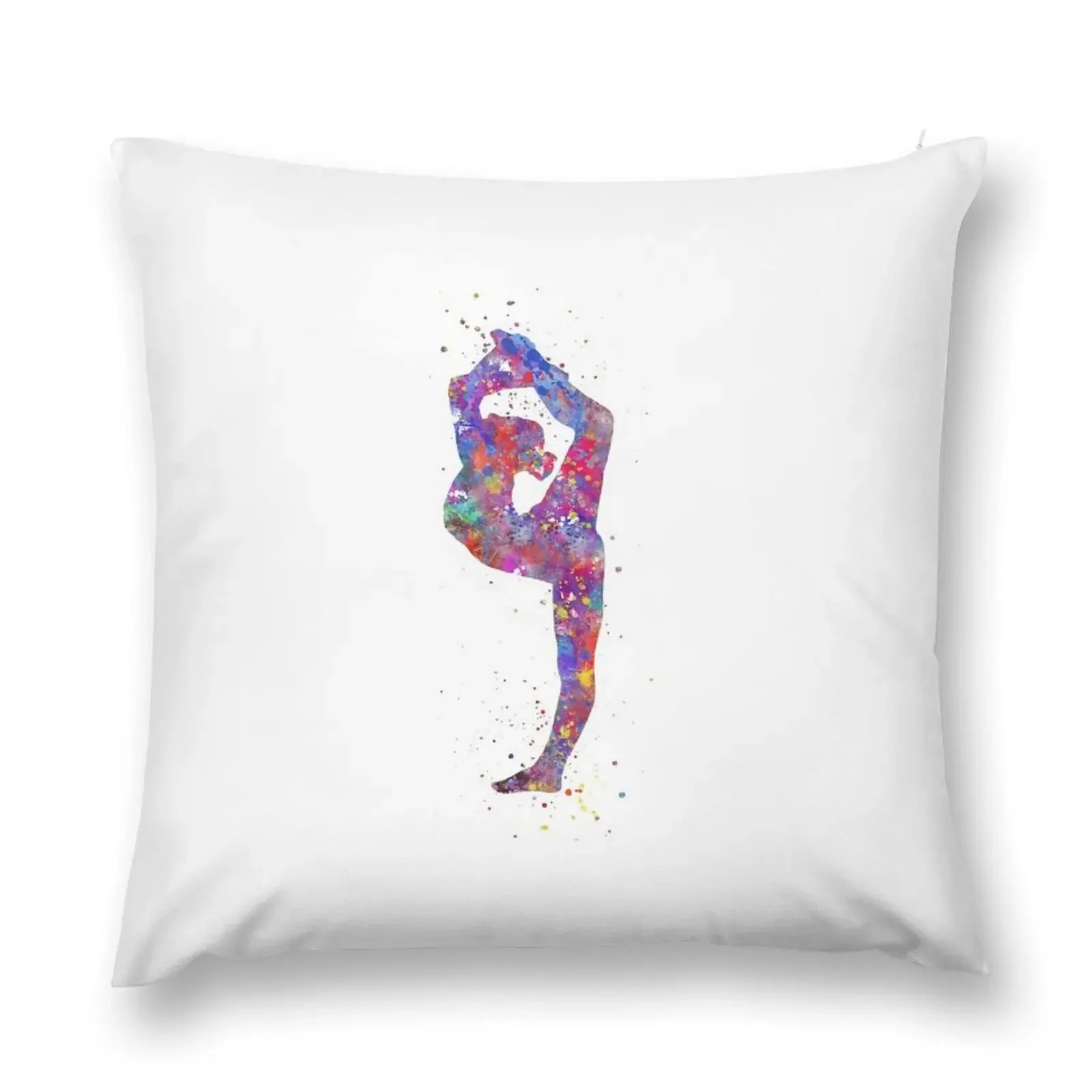 Gymnastics girl, watercolor gymnastics, teen gift, gymnastics wall art Throw Pillow Christmas Pillows pillow