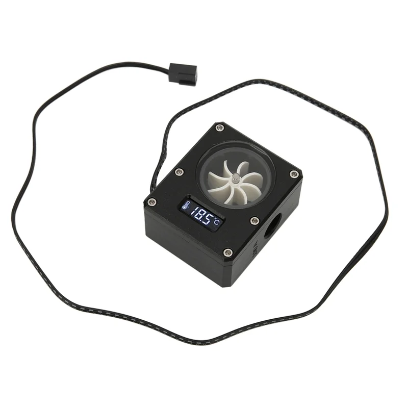 A53M Nuovo PC Misuratore di portata di raffreddamento ad acqua Indicatore 12V Piccola interfaccia a 3 pin G1/4 Filettatura Pom Misuratore di portata per computer antiruggine