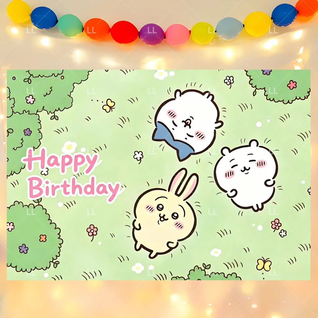 Kawaii C&Chiikawa Geburtstagsparty Dekorationsbanner Cartoon Tortendekoration Hängende Ballons Hintergrund Babyparty Zubehör Kindergeschenk – Detail 8