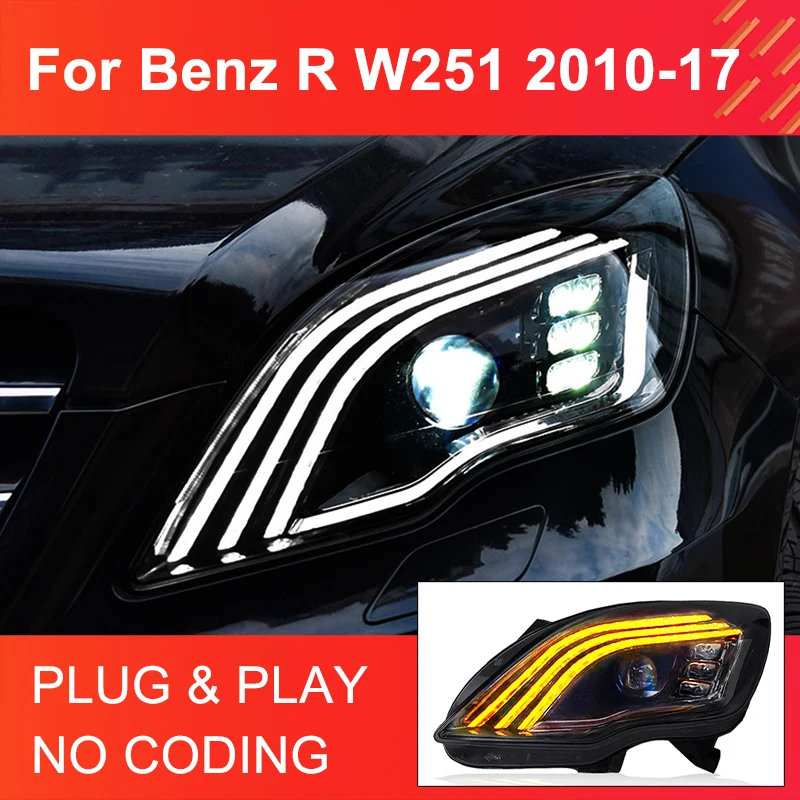 

1 Pair LED Headlight for Benz R Class W251 2010-2017 Headlights Plug and Play LED DRL Dynamic Turning Front Head Lights